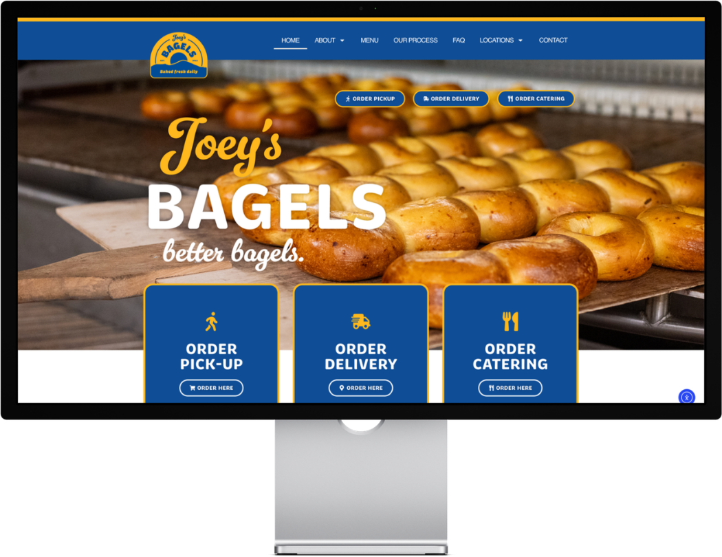Restaurant Web Design website desktop joeys bagels White Fox Studios