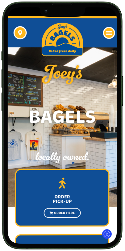 Restaurant Web Design website mobile joeys bagels White Fox Studios